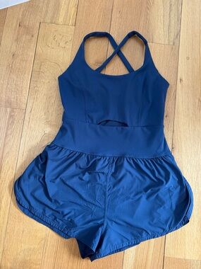 FP MOVEMENT righteous onesie—Navy Crossback Active Romper